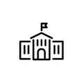 Shool building icon simple flat style outline illustration Royalty Free Stock Photo