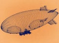 Airship Design - Retro Architect Blueprint