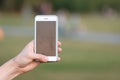 Shoot on a cell phone. dark screen phone. Royalty Free Stock Photo