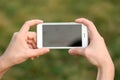 Shoot on a cell phone. dark screen phone. Royalty Free Stock Photo