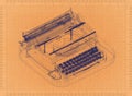 Classic Typewriter - Retro Blueprint