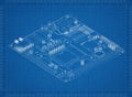 Computer Motherboard Architect blueprint