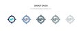 Shoot duck icon in different style vector illustration. two colored and black shoot duck vector icons designed in filled, outline