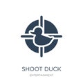 shoot duck icon in trendy design style. shoot duck icon isolated on white background. shoot duck vector icon simple and modern