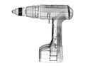 Electric Hand Drill Architect Blueprint - isolated