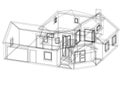 House architect design blueprint - isolated Royalty Free Stock Photo