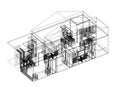 House architect design blueprint - isolated Royalty Free Stock Photo