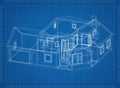 House architect design blueprint - isolated Royalty Free Stock Photo