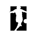 shoot kicking ball logo for brand of football soccer player logo designs Royalty Free Stock Photo