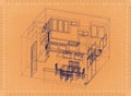 Kitchen Plan - Retro Blueprint