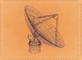 Large satellite dish - Retro Blueprint