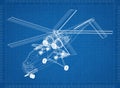 Military Helicopter 3D blueprint