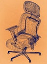 Office Chair Concept - Retro Architect Blueprint Royalty Free Stock Photo