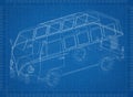 Retro Car Architect blueprint Royalty Free Stock Photo