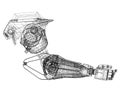Robotic Arm Design Concept Architect Blueprint - isolated Royalty Free Stock Photo