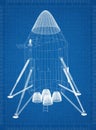 Space Capsule Architect blueprint Royalty Free Stock Photo