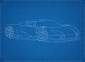 Sport car 3D blueprint