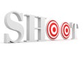 Shoot target text concept on white Royalty Free Stock Photo