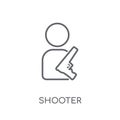 Shooter linear icon. Modern outline Shooter logo concept on whit