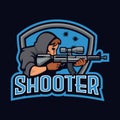 Shooter sniper e-sport logo team emblem design