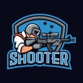 Shooter sniper e-sport logo team emblem design