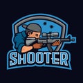 Shooter sniper e-sport logo team emblem design