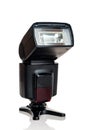 Shooting accessory external flash for the camera, pulsed light source, isolated on a white Royalty Free Stock Photo