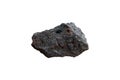 Shooting of basalt rock stone isolated on white background. extrusive igneous volcanic rock.