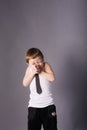 Shooting boy Royalty Free Stock Photo