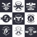 Shooting Club, Guns and Ammo vintage emblems