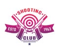 Shooting club logo, emblem, badge with two pistols