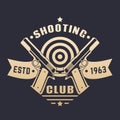 Shooting club logo, emblem with two pistols