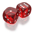 Shooting craps or dice on white background Royalty Free Stock Photo