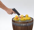 Shooting Ducks in a Barrel Royalty Free Stock Photo