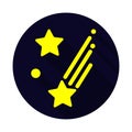 Shooting flat stars icon with long shadow