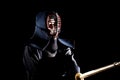 Modern kendo shot on a black background Royalty Free Stock Photo