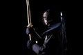 Modern kendo shot on a black background Royalty Free Stock Photo