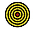 Shooting mark in black, red, and yellow colors