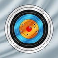 Shooting paper target pierced by bullets Royalty Free Stock Photo