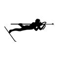 Shooting from prone positions in biathlon. Vector