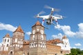 Shooting with quadrocopter architectural monuments and historical sites