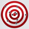 Shooting Range Gun Target with Bullet Holes Royalty Free Stock Photo