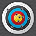 Shooting Range Gun Target with Bullet Holes Royalty Free Stock Photo