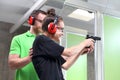 Shooting range. Shooting with a gun. Royalty Free Stock Photo