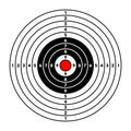 Shooting range paper target with divisions, marks and numbers. Archery, gun shooting practise and training, sport Royalty Free Stock Photo