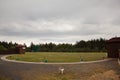 Shooting range for skeet - shelters for throwing machines Royalty Free Stock Photo