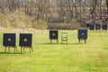 Shooting range with targets for archery Royalty Free Stock Photo