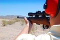 Shooting a Rifle Royalty Free Stock Photo