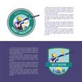 Shooting Skeet. Design with place for text. Vector logo of the