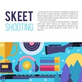 Shooting Skeet. Set of colored design elements with place